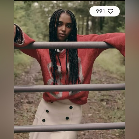 Porridge Wide-Sleeve Graphic Numbers Sweater - Picture 8 of 11